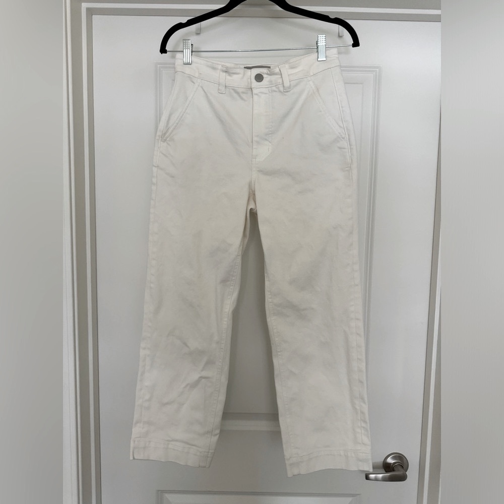 Everlane cropped straight regular white jeans